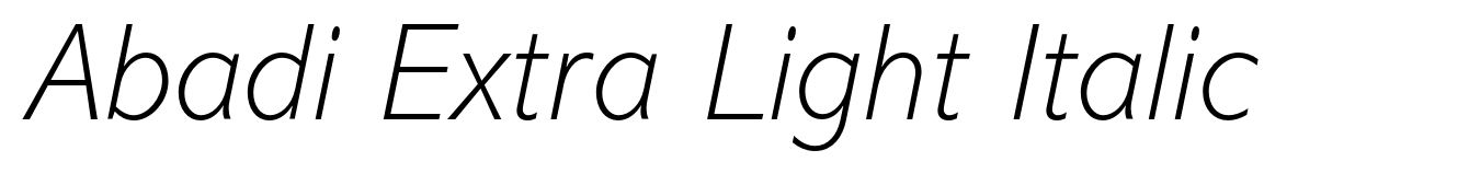 Abadi Extra Light Italic